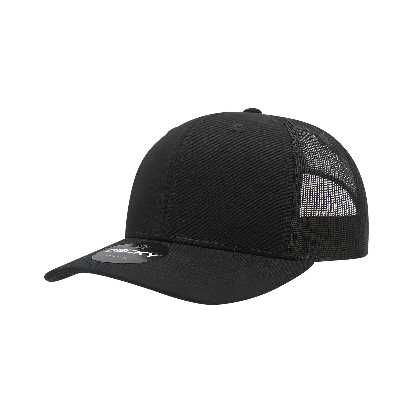 Decky 6021 Classic Trucker Hat — 6-Panel Mid-Profile Structured Mesh Snapback