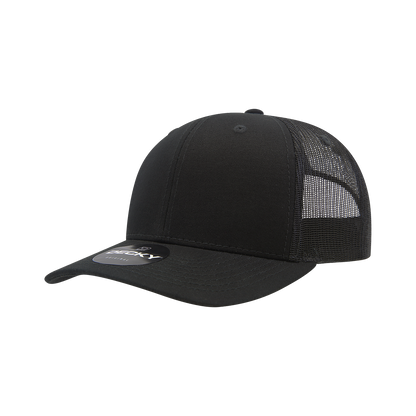 Decky 6021 Classic Trucker Hat — 6-Panel Mid-Profile Structured Mesh Snapback