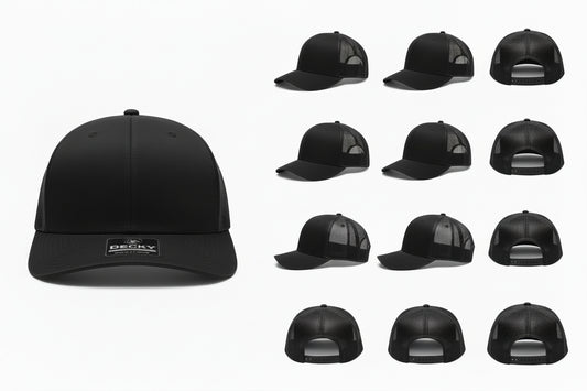 Decky 6021 Classic Trucker Hat — 6-Panel Mid-Profile Structured Mesh Snapback