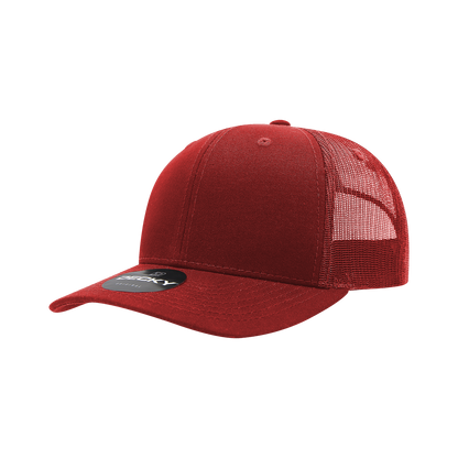 Decky 6021 Classic Trucker Hat — 6-Panel Mid-Profile Structured Mesh Snapback