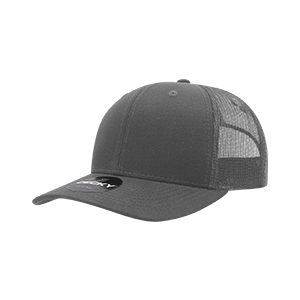 Decky 6021 Classic Trucker Hat — 6-Panel Mid-Profile Structured Mesh Snapback - Charcoal