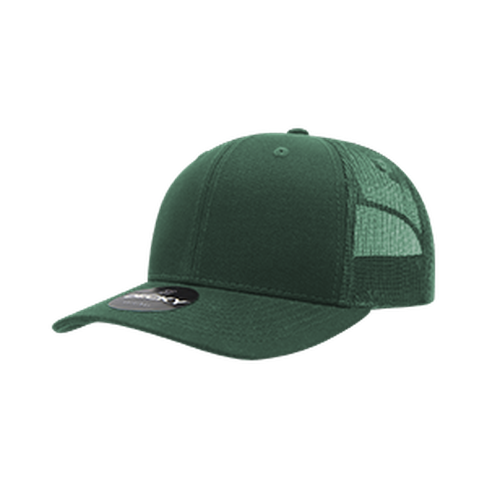 Decky 6021 forest green trucker hat - 6-panel mid-profile snapback for embroidery