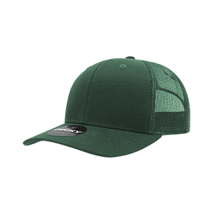 Decky 6021 Classic Trucker Hat — 6-Panel Mid-Profile Structured Mesh Snapback - Forest