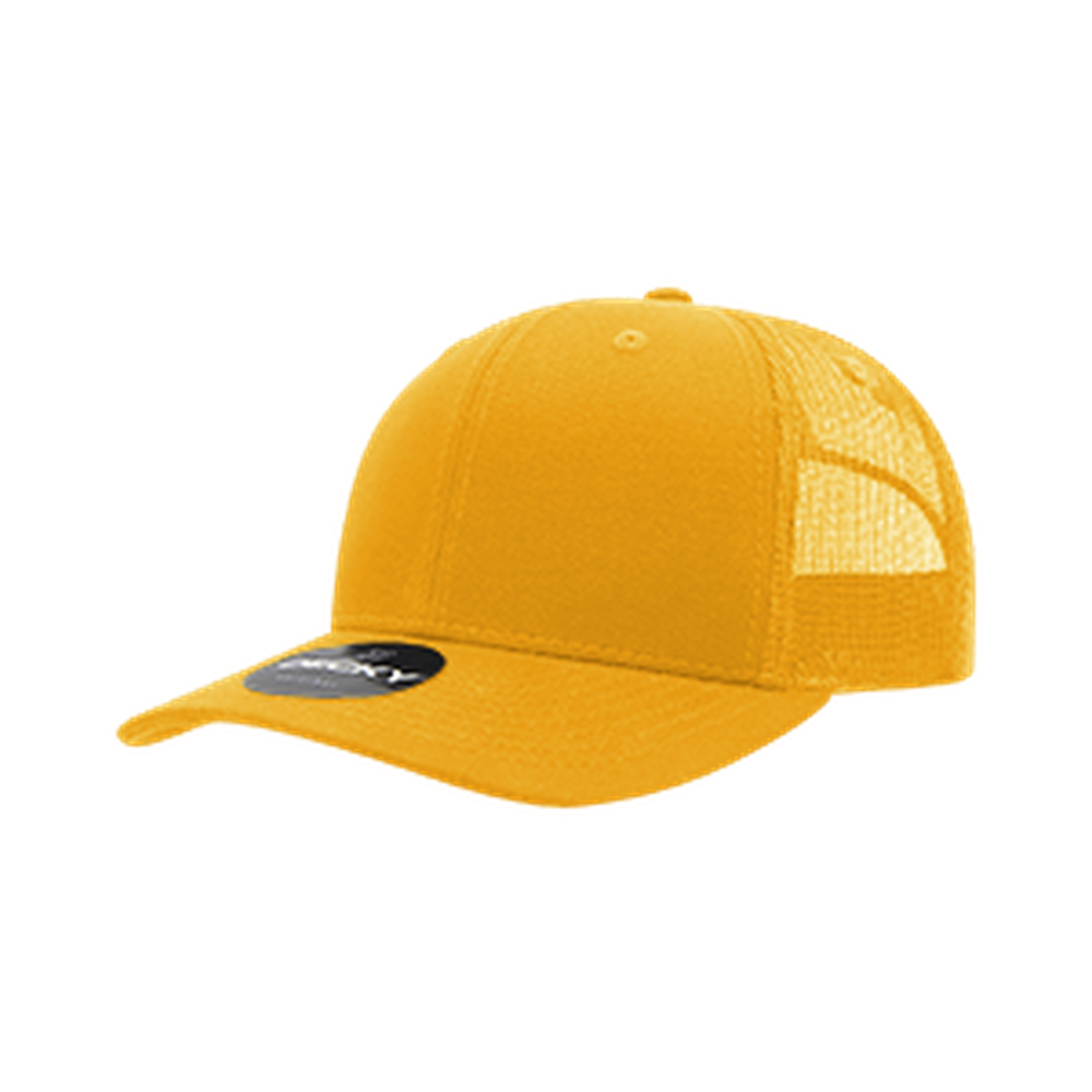Decky 6021 gold trucker hat with mesh back - bulk wholesale 6-panel cap