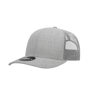 Decky 6021 Classic Trucker Hat — 6-Panel Mid-Profile Structured Mesh Snapback - Heather Grey