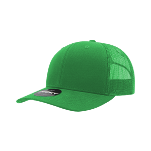 Decky 6021 Classic Trucker Hat — 6-Panel Mid-Profile Structured Mesh Snapback - Kelly