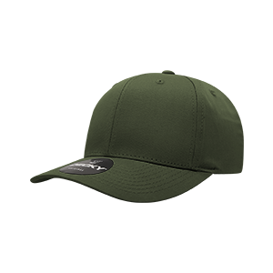Decky-6022-6 Panel Mid Profile Structured Cotton Blend Cap - Olive