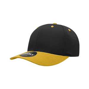 Decky-6022-6 Panel Mid Profile Structured Cotton Blend Cap - Black/Gold