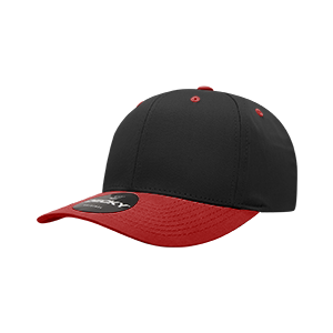 Decky-6022-6 Panel Mid Profile Structured Cotton Blend Cap - Black/Red