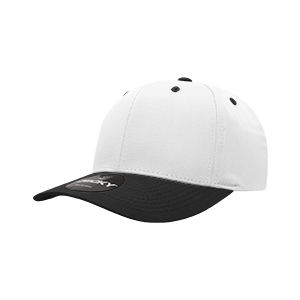 Decky-6022-6 Panel Mid Profile Structured Cotton Blend Cap - White/Black