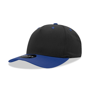 Decky-6024-5 Panel Mid Profile Structured Cotton Blend Cap - Black/Royal