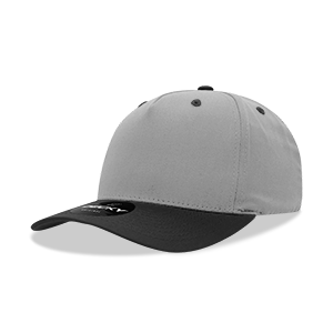Decky-6024-5 Panel Mid Profile Structured Cotton Blend Cap - Grey/Black