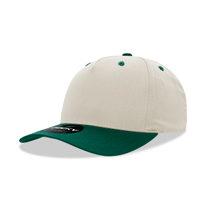 Decky-6024-5 Panel Mid Profile Structured Cotton Blend Cap - Stone/Forest
