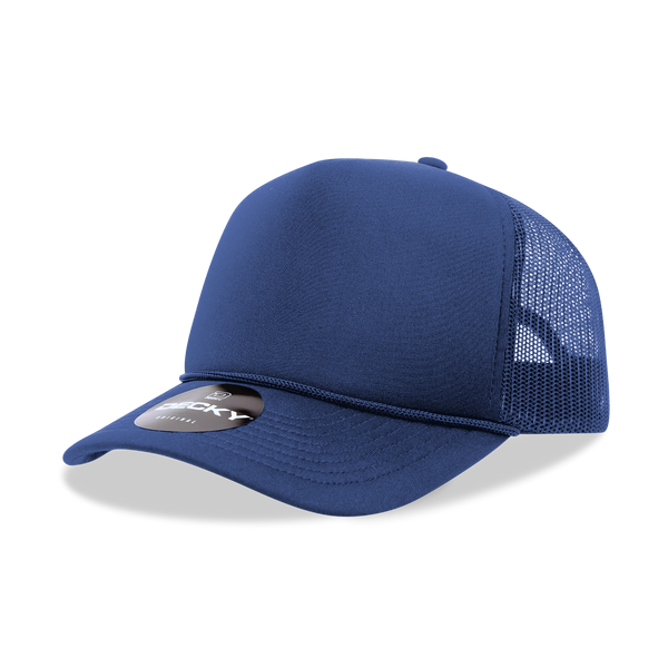 Decky-6025-5 Panel Mid Profile Structured Foam Trucker Hat - Navy
