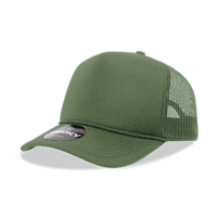 Decky-6025-5 Panel Mid Profile Structured Foam Trucker Hat - Olive