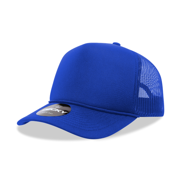 Decky-6025-5 Panel Mid Profile Structured Foam Trucker Hat - Royal