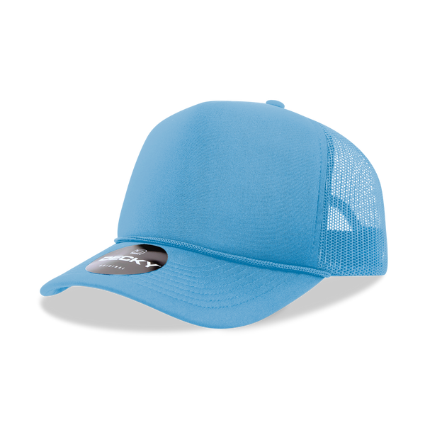Decky-6025-5 Panel Mid Profile Structured Foam Trucker Hat - Sky