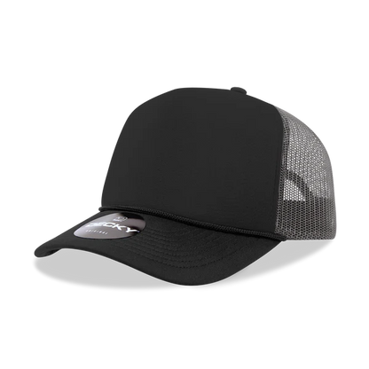 Decky-6025-5 Panel Mid Profile Structured Foam Trucker Hat