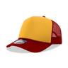 Decky-6025-5 Panel Mid Profile Structured Foam Trucker Hat - Cardinal/Gold/Cardinal