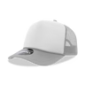 Decky-6025-5 Panel Mid Profile Structured Foam Trucker Hat - Grey/White/Grey
