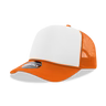 Decky-6025-5 Panel Mid Profile Structured Foam Trucker Hat - Orange/White/Orange