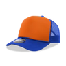 Decky-6025-5 Panel Mid Profile Structured Foam Trucker Hat - Royal/Orange/Roayal