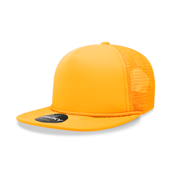 Decky-6026-5 Panel High Profile Structured Foam Trucker - Gold