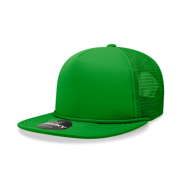 Decky-6026-5 Panel High Profile Structured Foam Trucker - Kelly