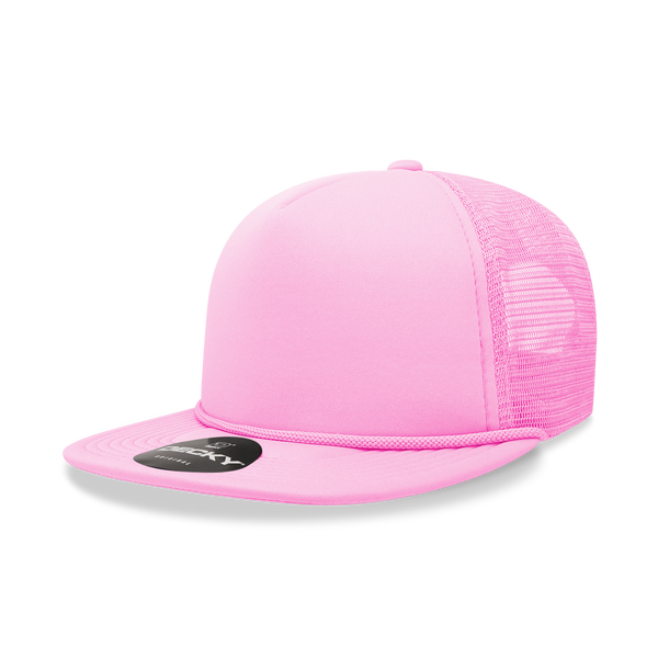 Decky-6026-5 Panel High Profile Structured Foam Trucker - PNK