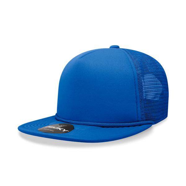 Decky-6026-5 Panel High Profile Structured Foam Trucker - Royal