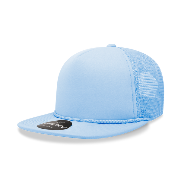 Decky-6026-5 Panel High Profile Structured Foam Trucker - Sky