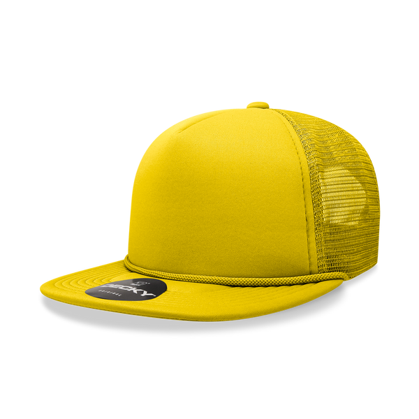 Decky-6026-5 Panel High Profile Structured Foam Trucker - Yellow