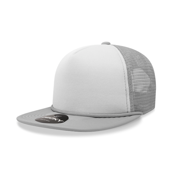 Decky-6026-5 Panel High Profile Structured Foam Trucker - GRY/WHT/GRY