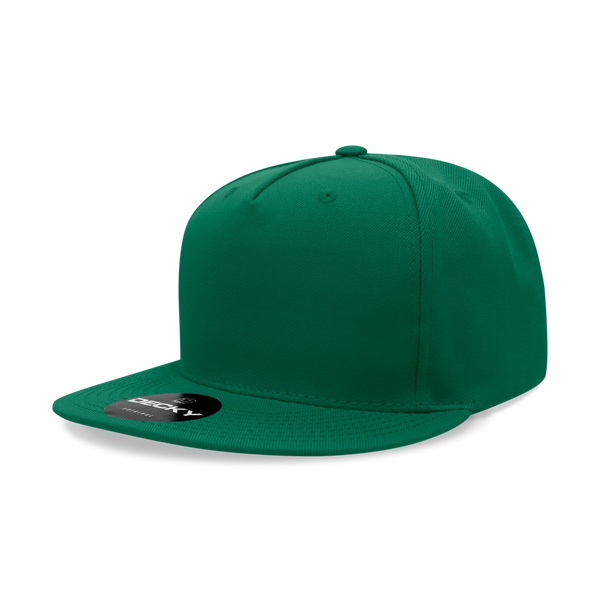 Decky-6029-5 Panel High Profile Structured Polyester Snapback - Forest