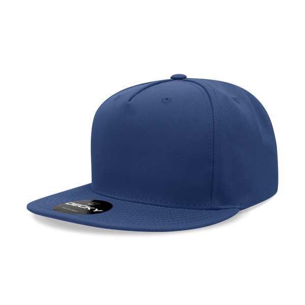 Decky-6029-5 Panel High Profile Structured Polyester Snapback - Royal