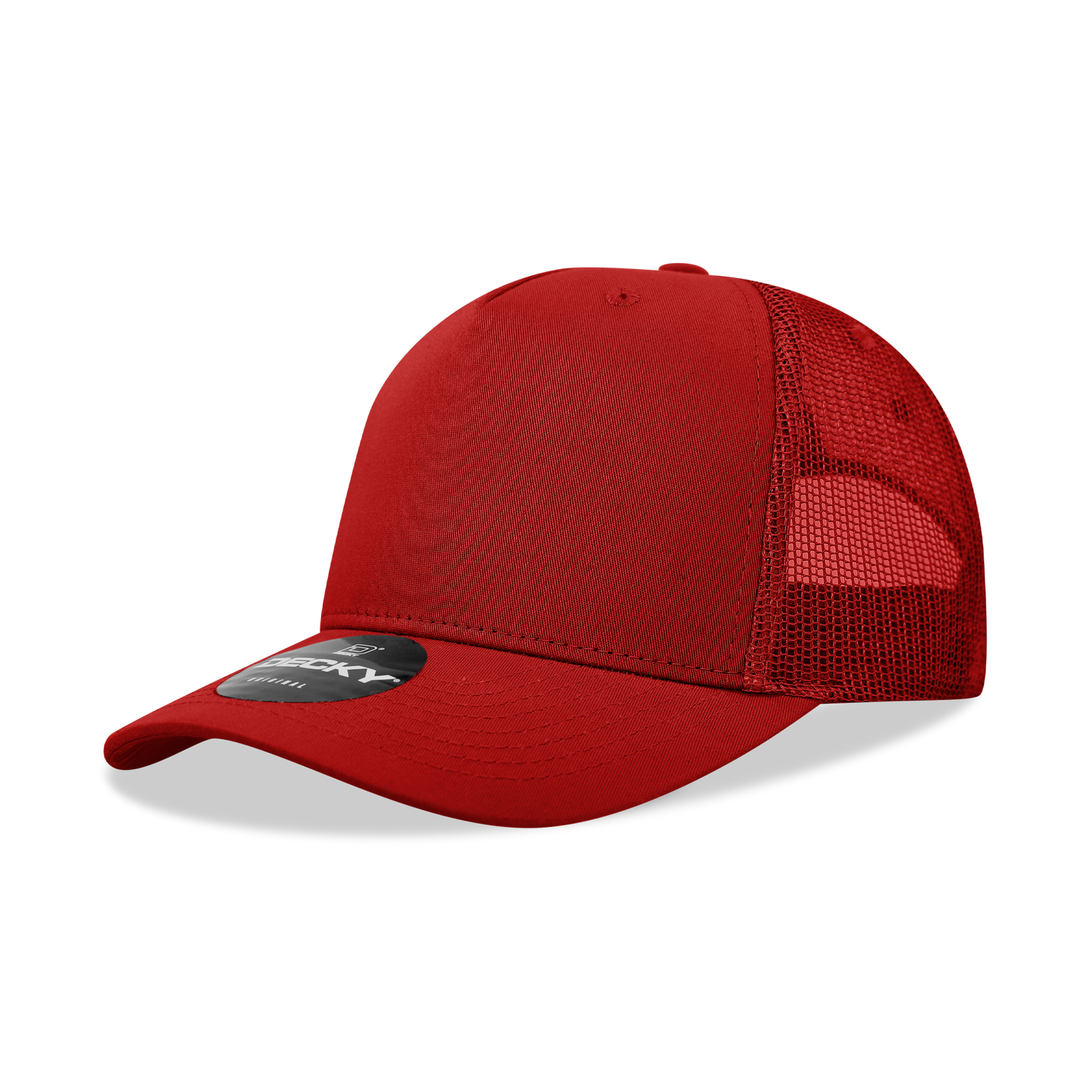 Decky-6030- 5 Panel Mid Profile Structured Cotton Blend Trucker