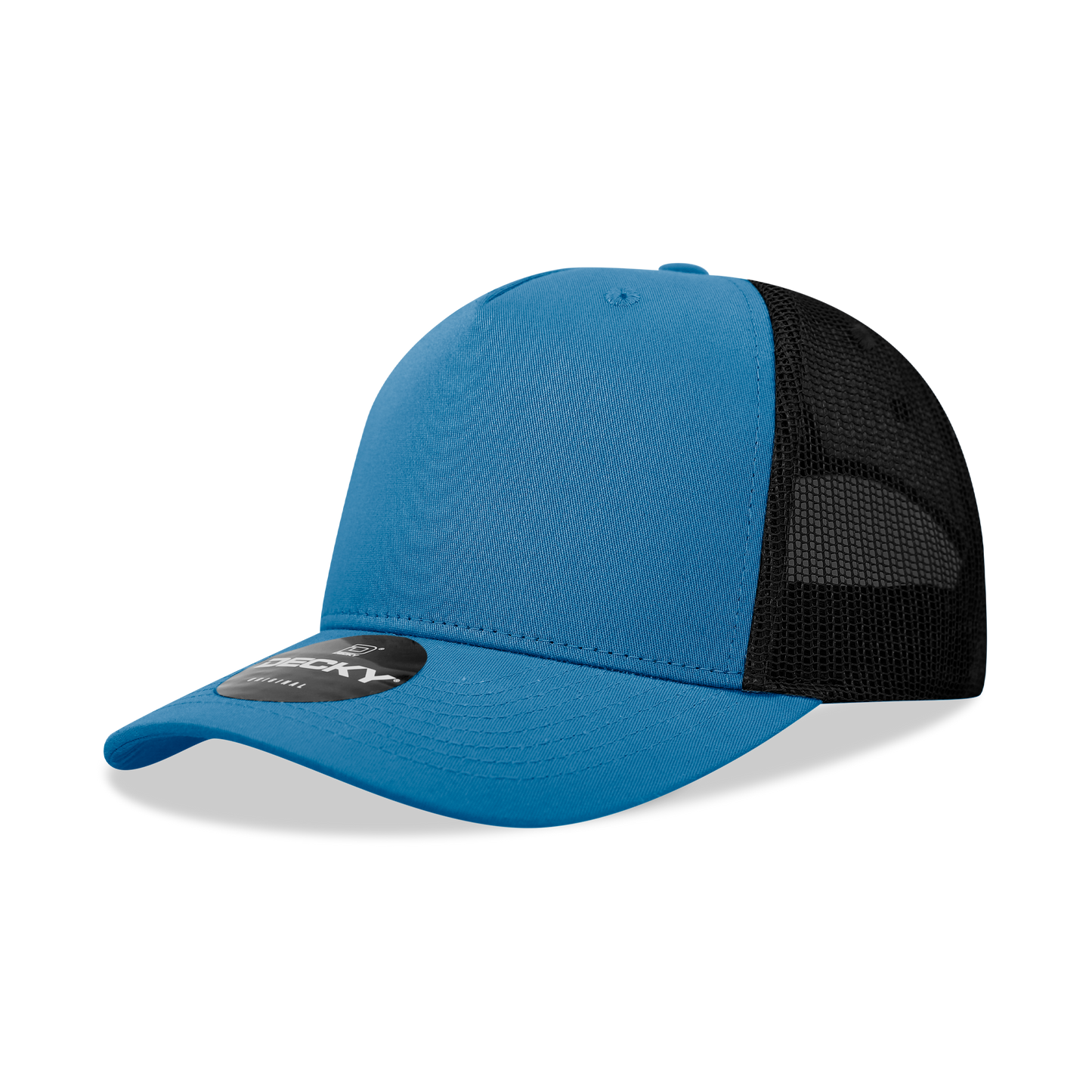 Decky-6030- 5 Panel Mid Profile Structured Cotton Blend Trucker