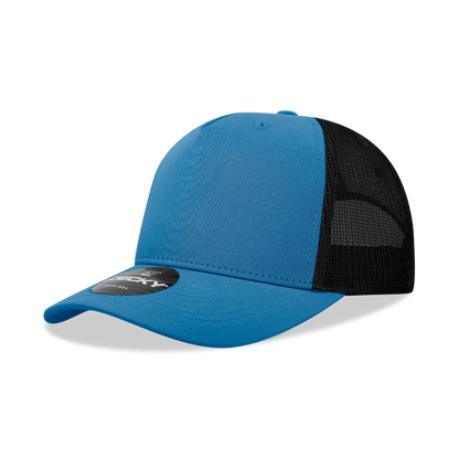 Decky-6030- 5 Panel Mid Profile Structured Cotton Blend Trucker