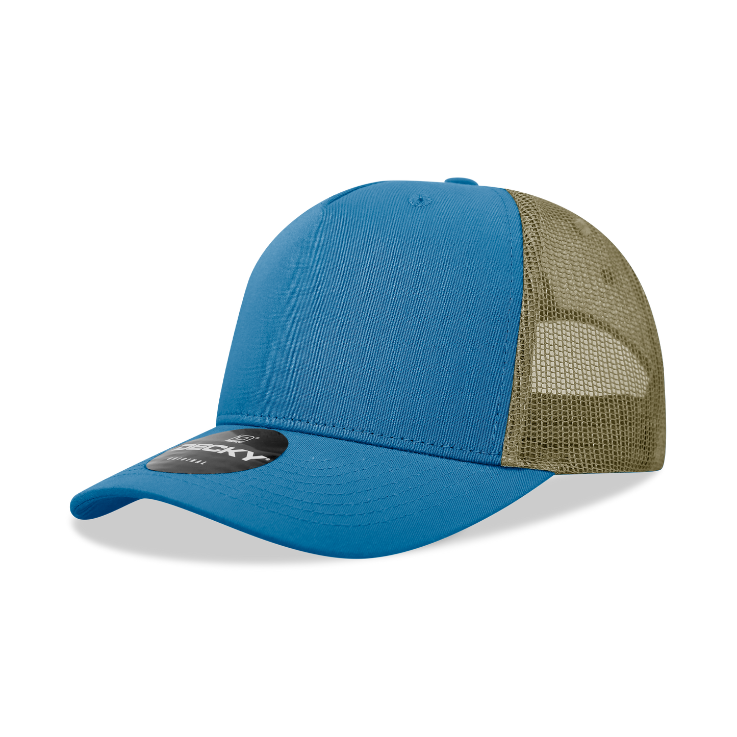 Decky-6030- 5 Panel Mid Profile Structured Cotton Blend Trucker
