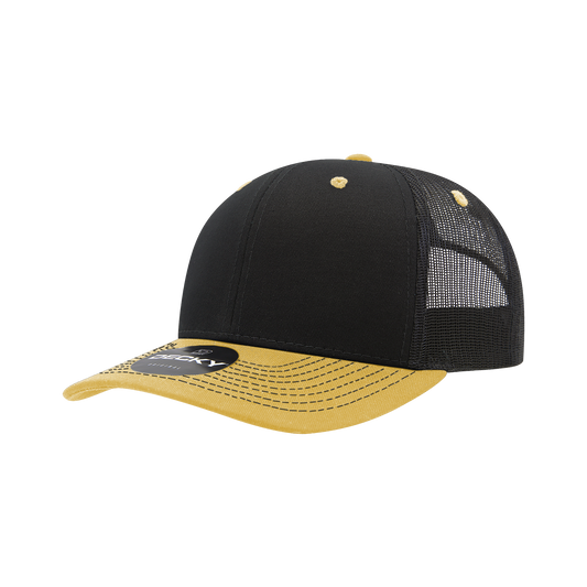 Decky-6031-6 Panel Mid Profile Structured Contra-Stitch Trucker