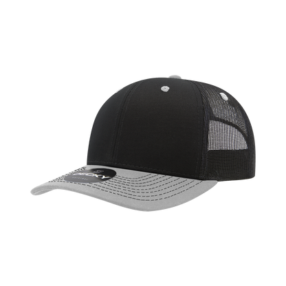 Decky-6031-6 Panel Mid Profile Structured Contra-Stitch Trucker