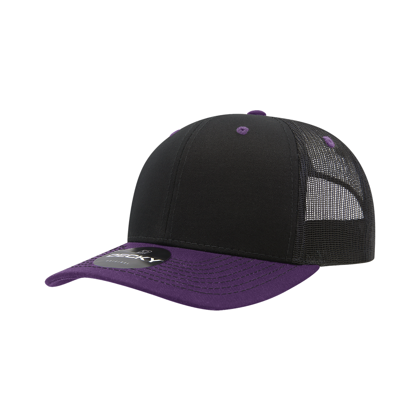 Decky-6031-6 Panel Mid Profile Structured Contra-Stitch Trucker