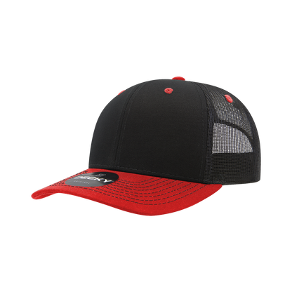 Decky-6031-6 Panel Mid Profile Structured Contra-Stitch Trucker