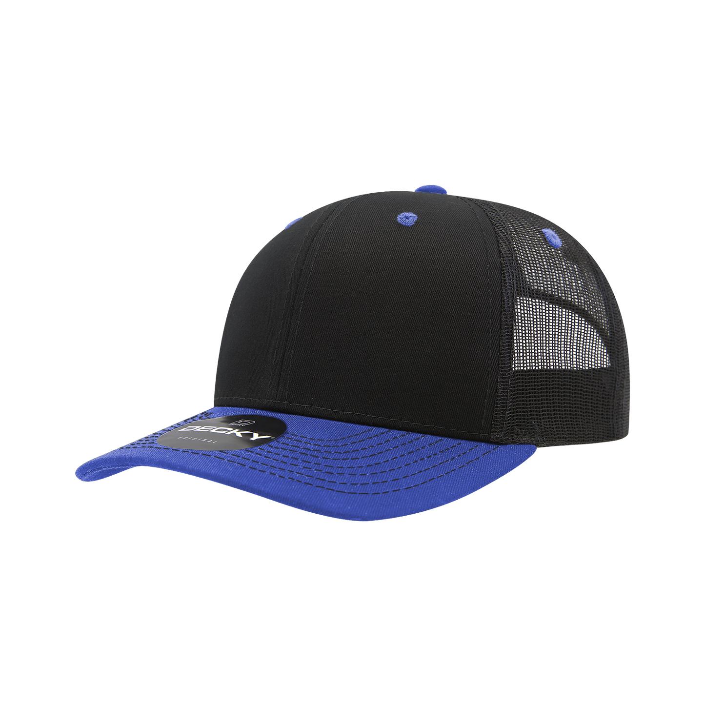 Decky-6031-6 Panel Mid Profile Structured Contra-Stitch Trucker
