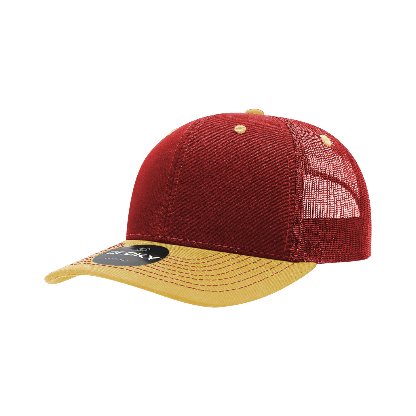 Decky-6031-6 Panel Mid Profile Structured Contra-Stitch Trucker