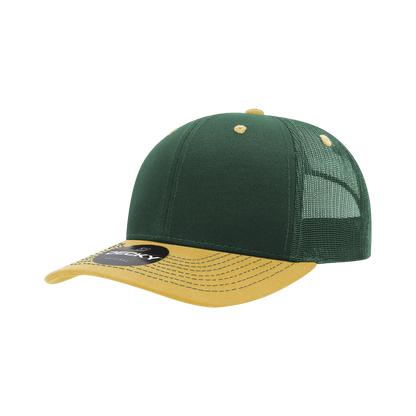 Decky-6031-6 Panel Mid Profile Structured Contra-Stitch Trucker