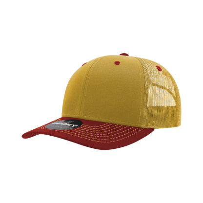 Decky-6031-6 Panel Mid Profile Structured Contra-Stitch Trucker