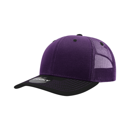 Decky-6031-6 Panel Mid Profile Structured Contra-Stitch Trucker
