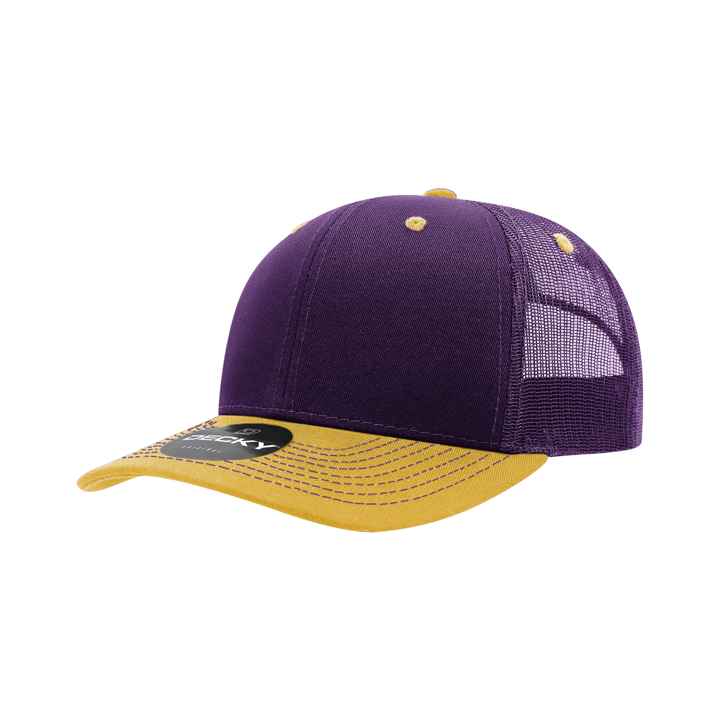 Decky-6031-6 Panel Mid Profile Structured Contra-Stitch Trucker
