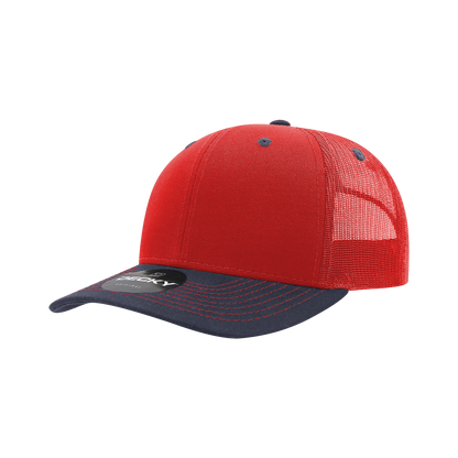 Decky-6031-6 Panel Mid Profile Structured Contra-Stitch Trucker
